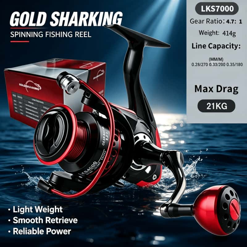 Fishing Equipment Daiwa - جولد شاركينج - بكرة صيد دوارة،